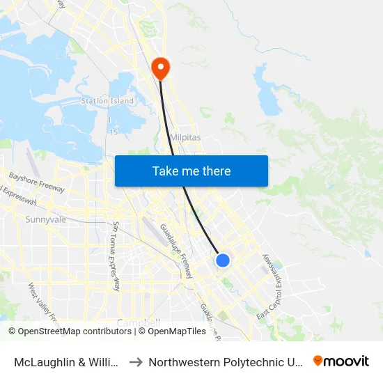 McLaughlin & William (S) to Northwestern Polytechnic University map