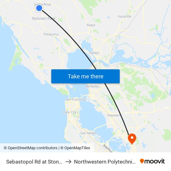 Sebastopol Rd at Stony Point Rd to Northwestern Polytechnic University map