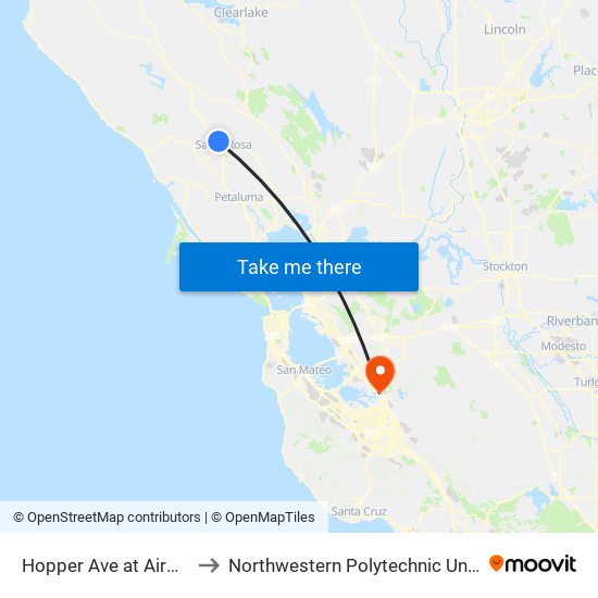 Hopper Ave at Airway Dr to Northwestern Polytechnic University map