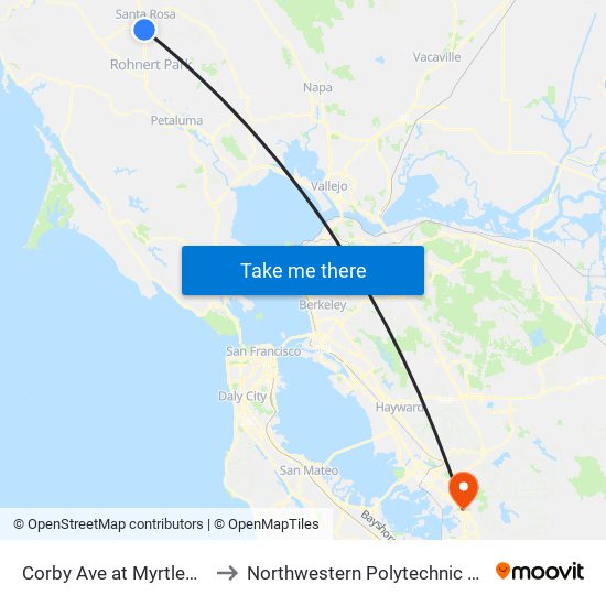 Corby Ave at Myrtlewood Dr to Northwestern Polytechnic University map