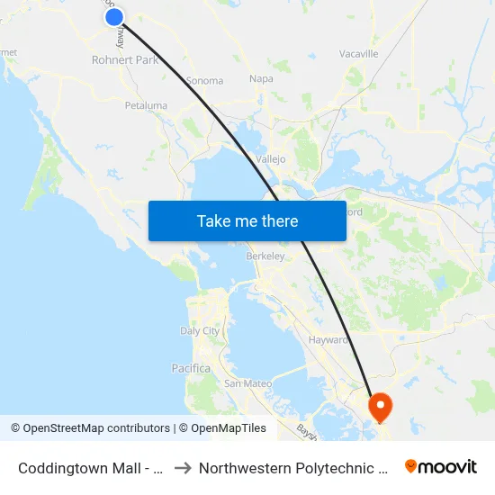 Coddingtown Mall - Amtrak to Northwestern Polytechnic University map