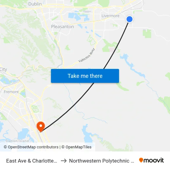 East Ave & Charlotte Wy WB to Northwestern Polytechnic University map