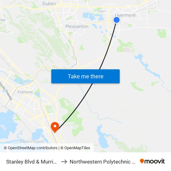 Stanley Blvd & Murrieta Blvd to Northwestern Polytechnic University map