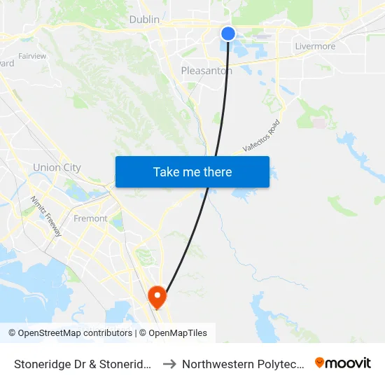 Stoneridge Dr & Stoneridge Creek Wy WB to Northwestern Polytechnic University map