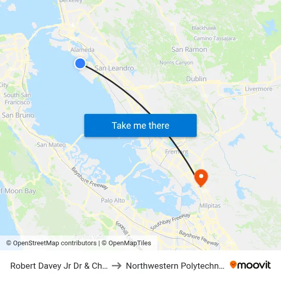 Robert Davey Jr Dr & Channing Way to Northwestern Polytechnic University map
