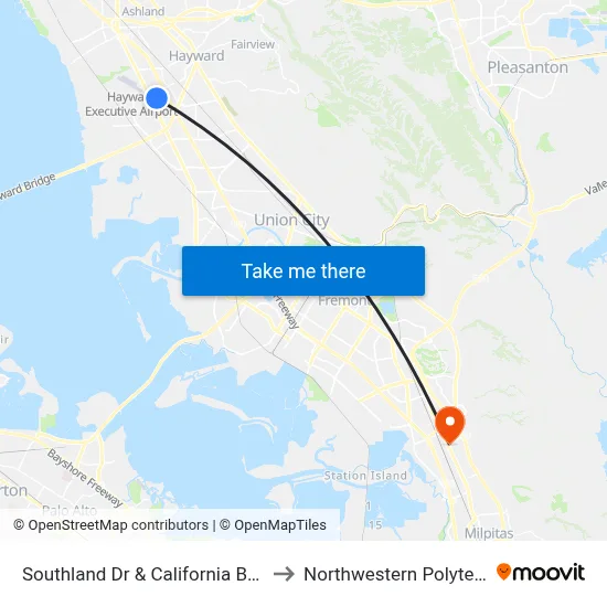 Southland Dr & California Bank  (Southland Mall) to Northwestern Polytechnic University map
