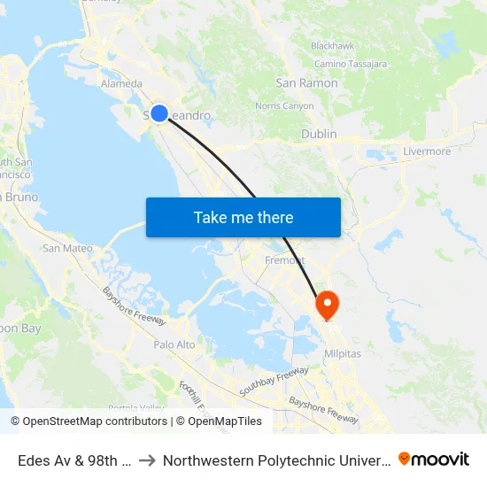 Edes Av & 98th Av to Northwestern Polytechnic University map