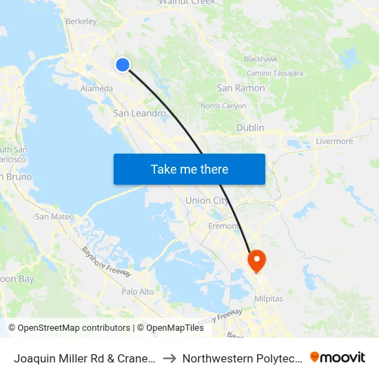 Joaquin Miller Rd & Crane Way (West Jctn) to Northwestern Polytechnic University map