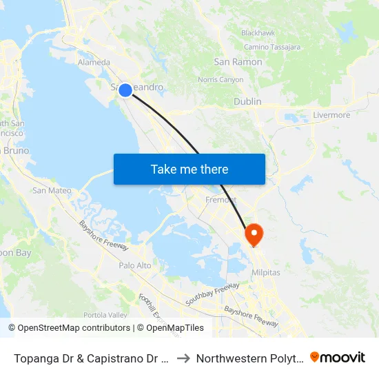 Topanga Dr & Capistrano Dr (James Madison Mid. S) to Northwestern Polytechnic University map
