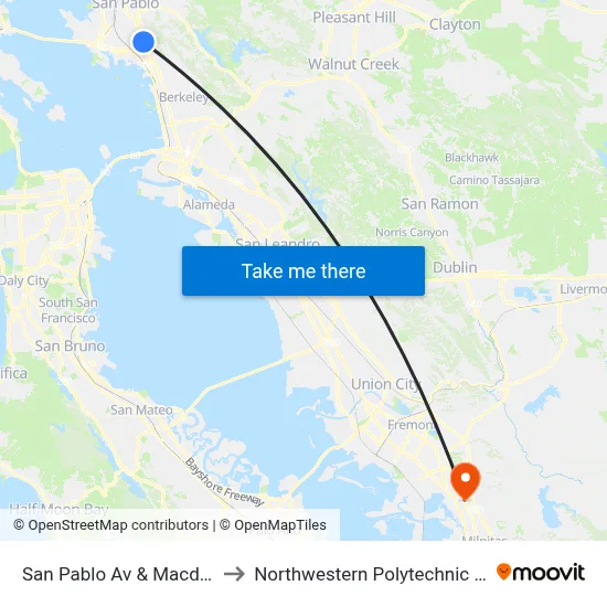 San Pablo Av & Macdonald Av to Northwestern Polytechnic University map