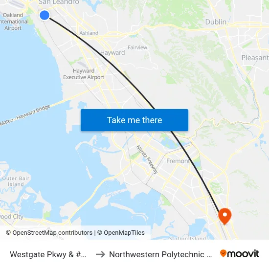 Westgate Pkwy & #Walmart to Northwestern Polytechnic University map
