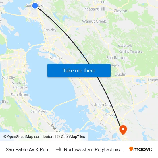 San Pablo Av & Rumrill Blvd to Northwestern Polytechnic University map