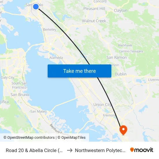 Road 20 & Abella Circle (Helms Mid Sch) to Northwestern Polytechnic University map
