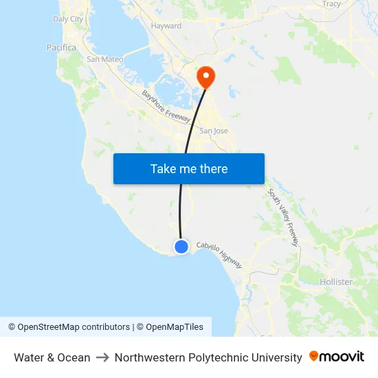 Water & Ocean to Northwestern Polytechnic University map