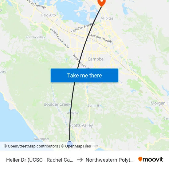 Heller Dr (UCSC - Rachel Carson College & Porter) to Northwestern Polytechnic University map