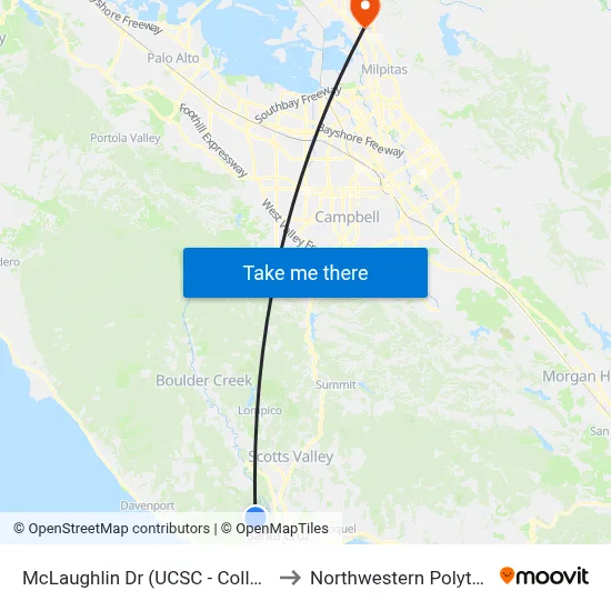 McLaughlin Dr (UCSC - College 9 & John R. Lewis) to Northwestern Polytechnic University map