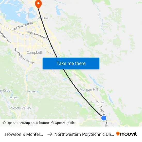 Howson & Monterey (W) to Northwestern Polytechnic University map