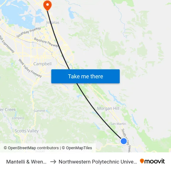 Mantelli & Wren (E) to Northwestern Polytechnic University map