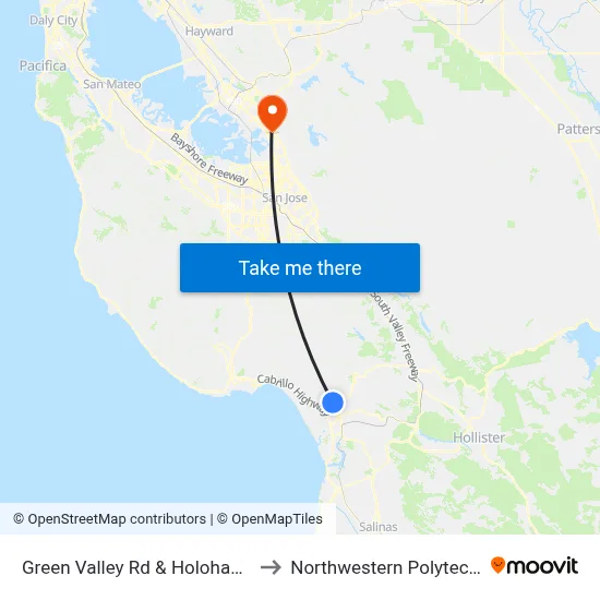 Green Valley Rd & Holohan Rd (The Towers) to Northwestern Polytechnic University map