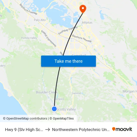 Hwy 9 (Slv High School) to Northwestern Polytechnic University map