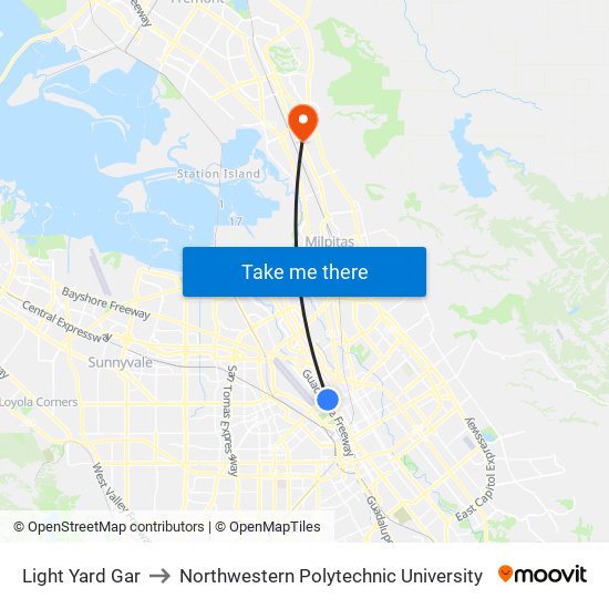 Light Yard Gar to Northwestern Polytechnic University map