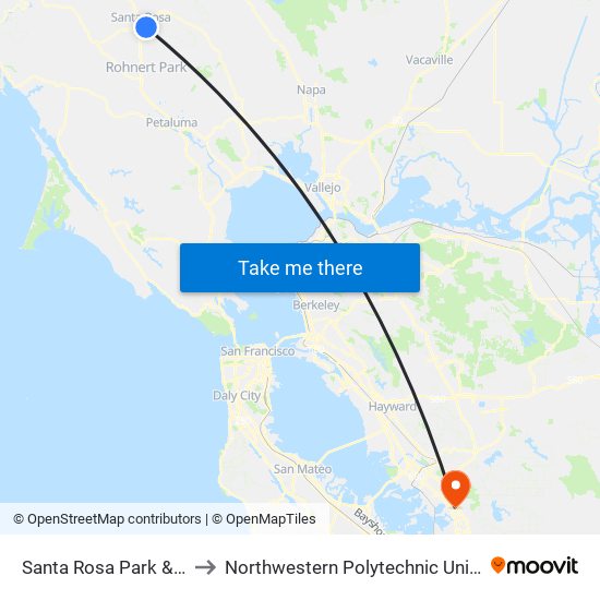 Santa Rosa Park & Ride to Northwestern Polytechnic University map