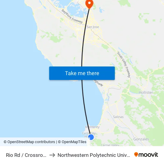 Rio Rd / the Crossroads Carmel (Opp) to Northwestern Polytechnic University map