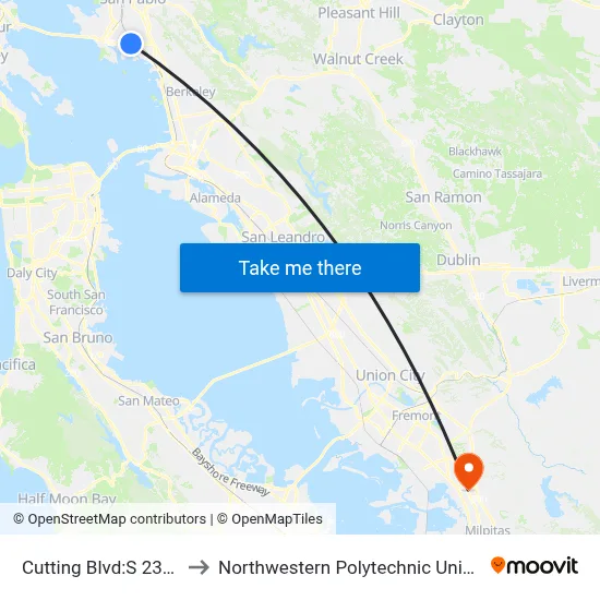 Cutting Blvd:S 23rd St to Northwestern Polytechnic University map