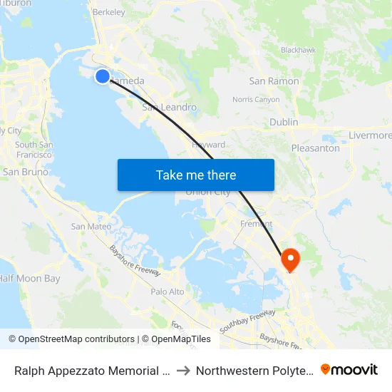 Ralph Appezzato Memorial Pkwy & Coral Sea St to Northwestern Polytechnic University map