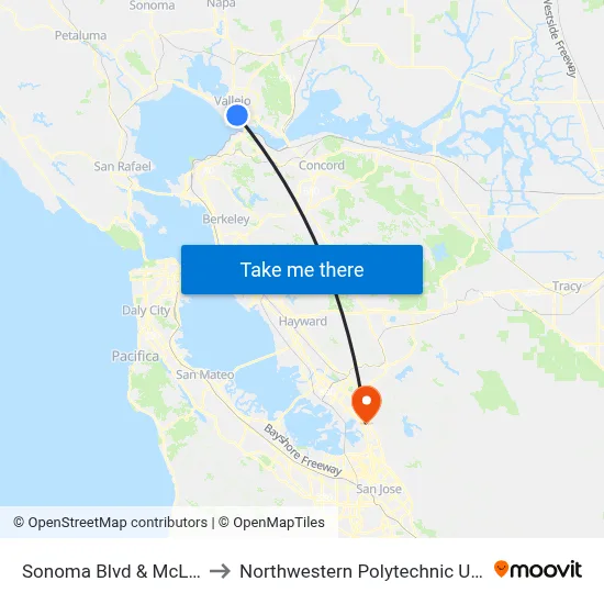 Sonoma Blvd & McLane St to Northwestern Polytechnic University map