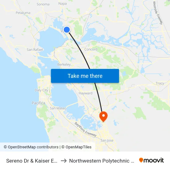 Sereno Dr & Kaiser Entrance to Northwestern Polytechnic University map