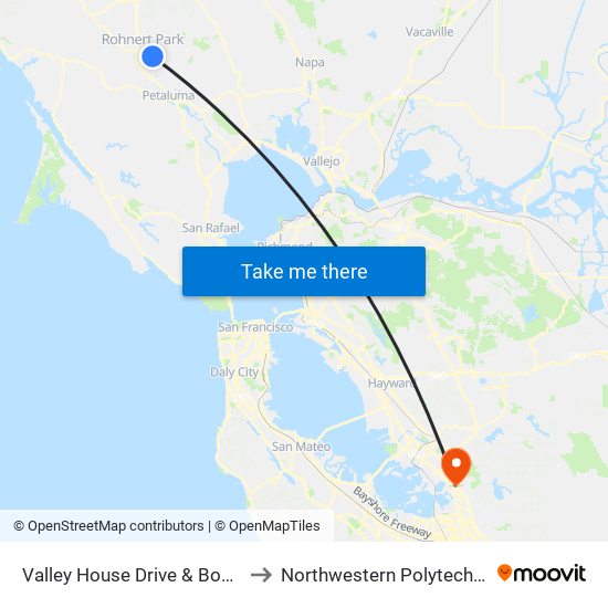 Valley House Drive & Bodway Parkway to Northwestern Polytechnic University map