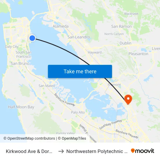 Kirkwood Ave & Dormitory Rd to Northwestern Polytechnic University map