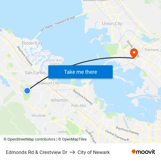 Edmonds Rd & Crestview Dr to City of Newark map
