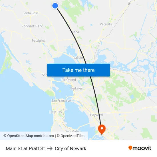 Main St at Pratt St to City of Newark map