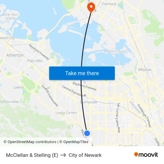 McClellan & Stelling (E) to City of Newark map