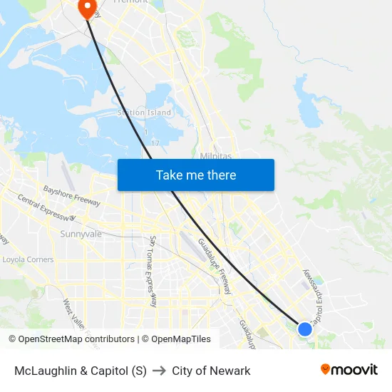 McLaughlin & Capitol (S) to City of Newark map