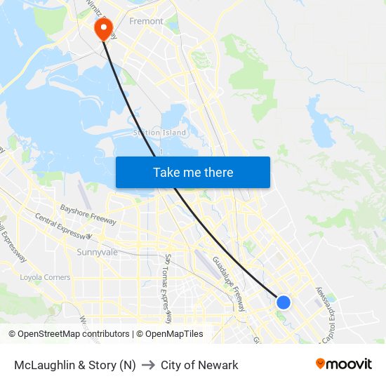 McLaughlin & Story (N) to City of Newark map