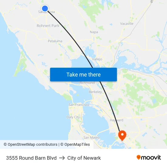 3555 Round Barn Blvd to City of Newark map