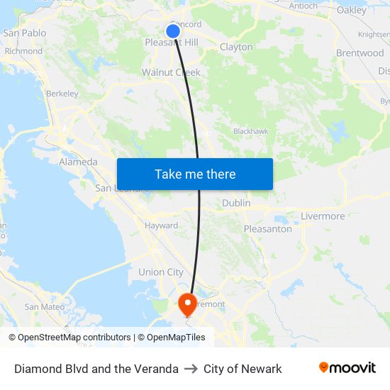Diamond Blvd and the Veranda to City of Newark map