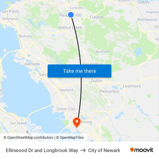 Ellinwood Dr and Longbrook Way to City of Newark map