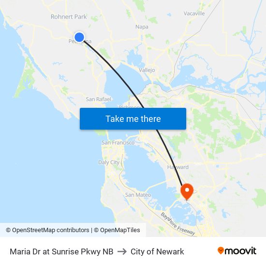 Maria Dr at Sunrise Pkwy NB to City of Newark map