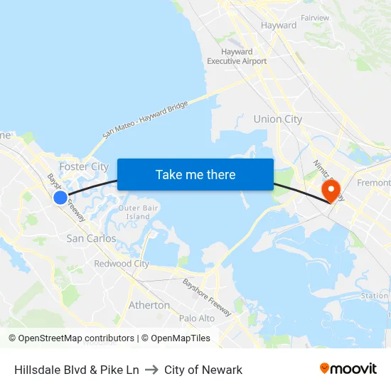Hillsdale Blvd & Pike Ln to City of Newark map