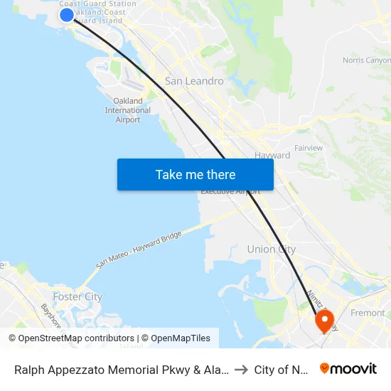 Ralph Appezzato Memorial Pkwy & Alameda College to City of Newark map