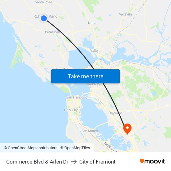 Commerce Blvd & Arlen Dr to City of Fremont map