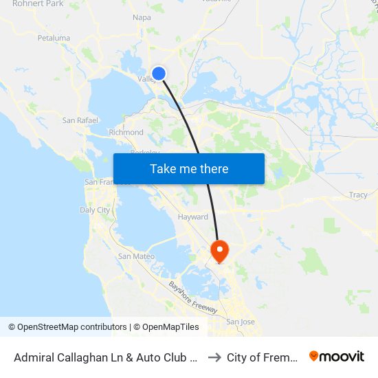 Admiral Callaghan Ln & Auto Club Way to City of Fremont map