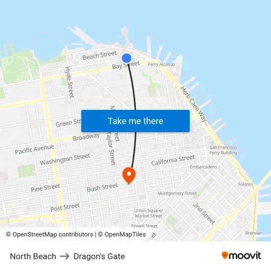 North Beach to Dragon's Gate map