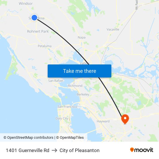 1401 Guerneville Rd to City of Pleasanton map