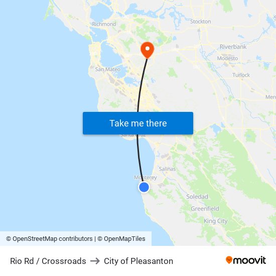 Rio Rd / Crossroads to City of Pleasanton map