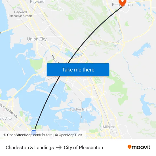 Charleston & Landings to City of Pleasanton map